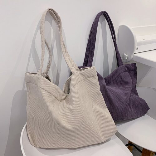 Corduroy Bag for Women 2022 Shoulder Bags Shopper Girls Hand