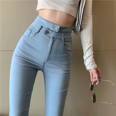 Spring Women High Waist Denim Jeans Skinny Pencil Pants Legg