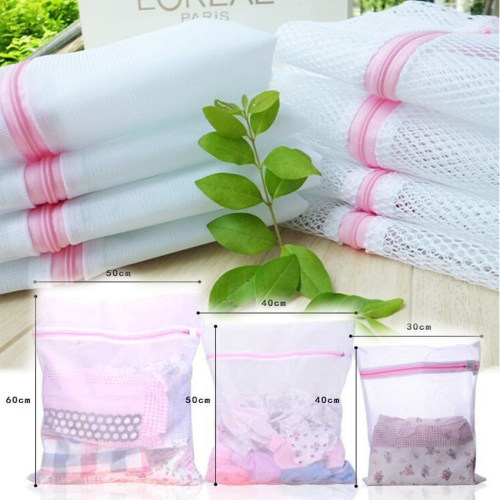 3 Sizes Zippered Mesh Laundry Wash Bags for cates Lingerie S