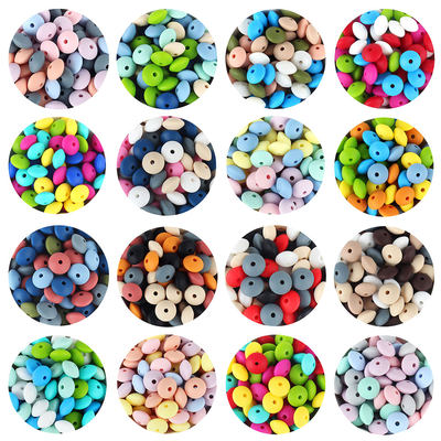 30pcs Silicone Lentils Beads 12mm Baby Abacus Teething Bead