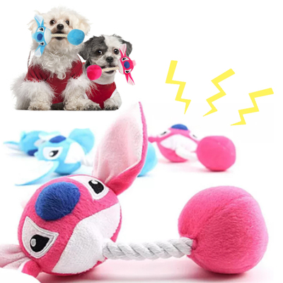 Plush Cartoon Cute Puppy Dog Rope Knot Toy Pet Dog Chew Sque