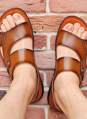 sandals for men outdoor leather 2022 summer Men Shoes Genuin