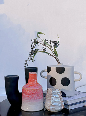 B87外贸出口陶瓷花瓶 花盆 陶瓷摆件 孤品 地中海 鲜花花瓶