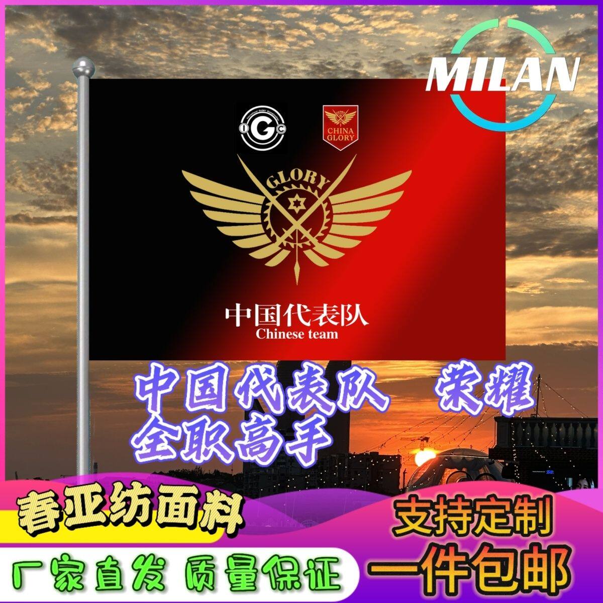 荣耀全职高手应援队旗cos中国代表队大旗烟雨兴欣嘉世微草定制