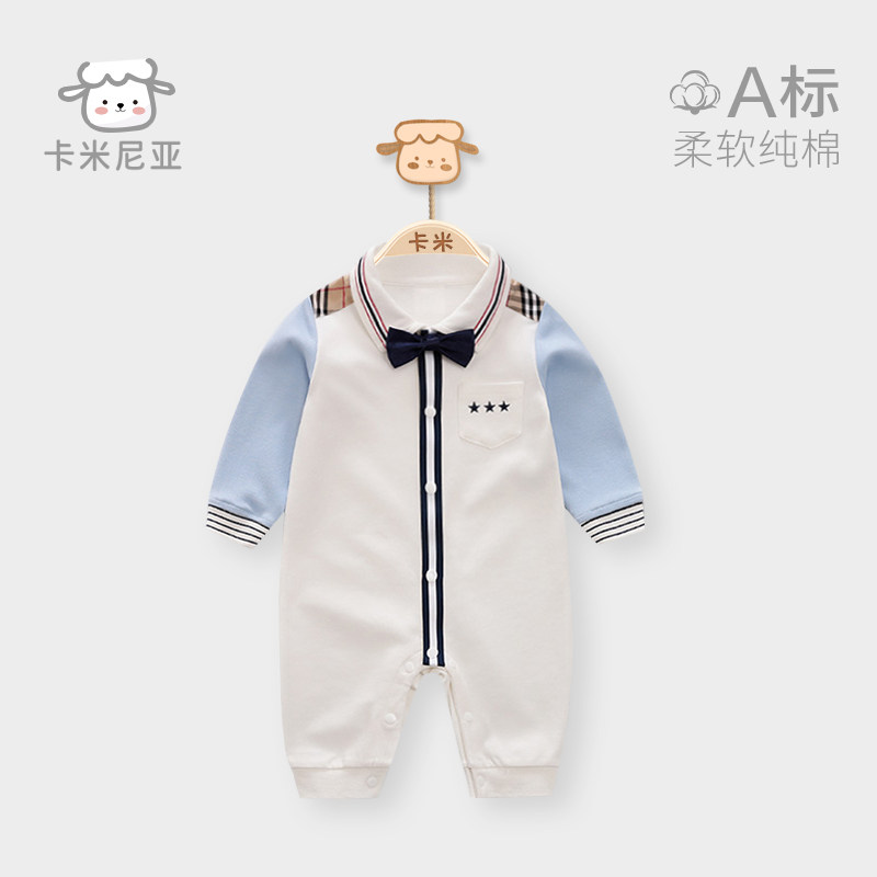 百天婴儿外出服百岁宴周岁礼服男宝宝衣服早春秋装男孩满月服纯棉