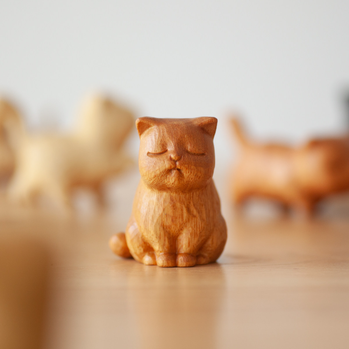 元也先生原创艺术家居客厅摆件治愈系木雕猫可爱生日礼物男女朋友