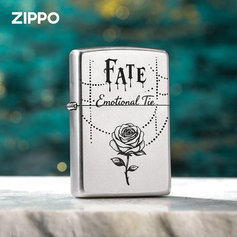 zippo打火机原装正品玫瑰花热恋玫瑰磨砂煤油防风男女送礼物正版