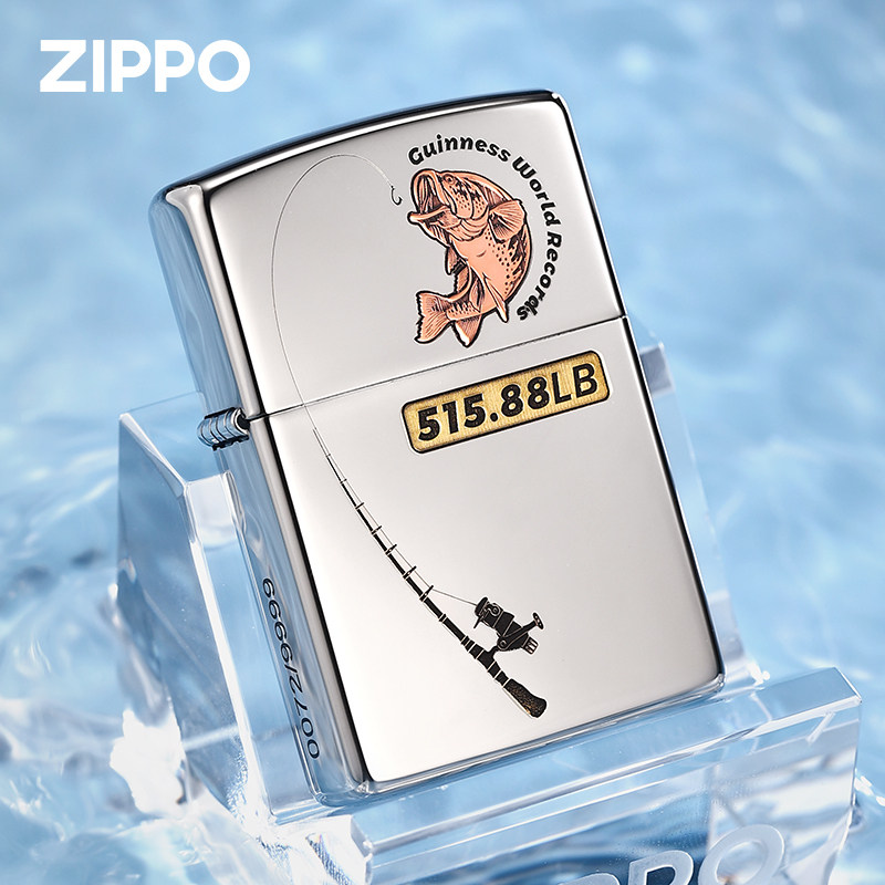 zippo之宝打火机吉尼斯路亚钓鱼佬芝宝煤油防风火机男士生日礼物