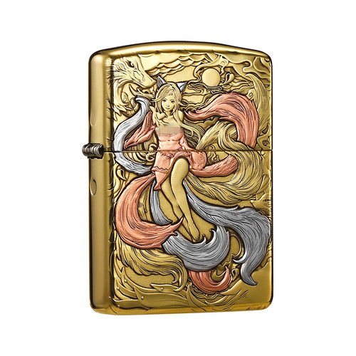 zippo盔甲双面镶嵌打火机