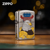 zippo打火机原装 千语66号公路哈雷鹰盔甲熏银鎏金珐煤油防风 正品