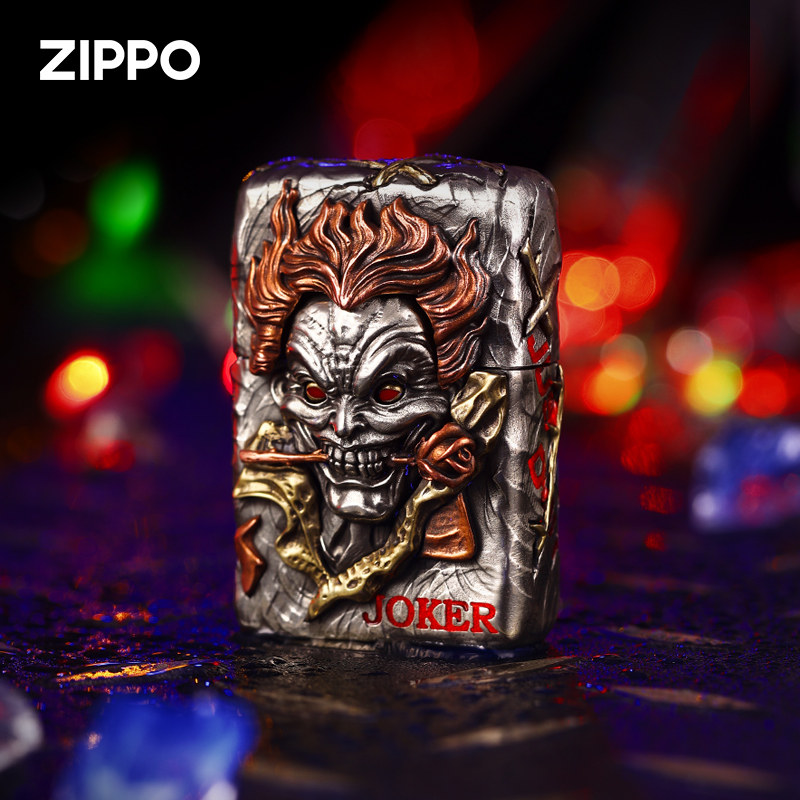 zippo打火机灵动小丑夜光原装正版煤油防风个性创意收藏礼物送礼
