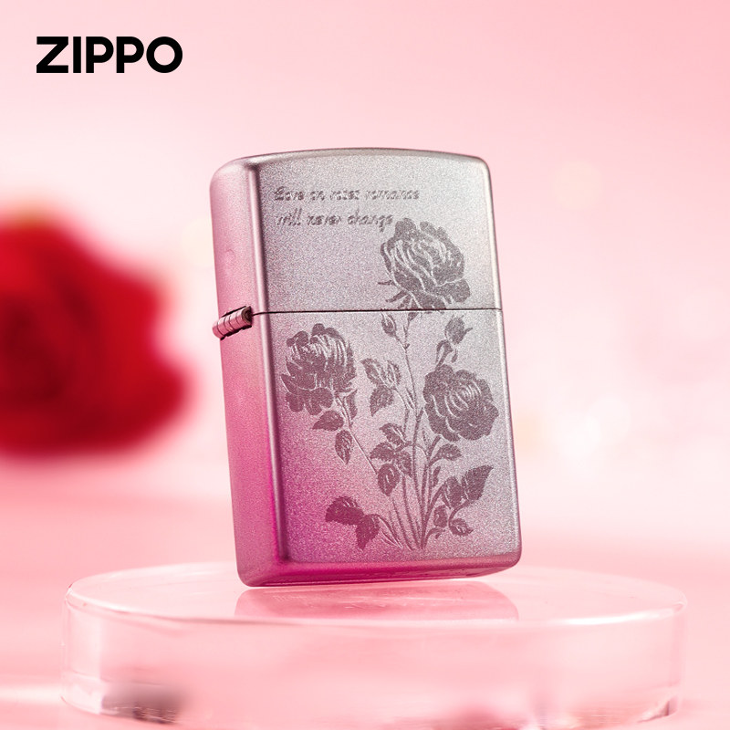 zippo打火机幻彩玫瑰花原装正品