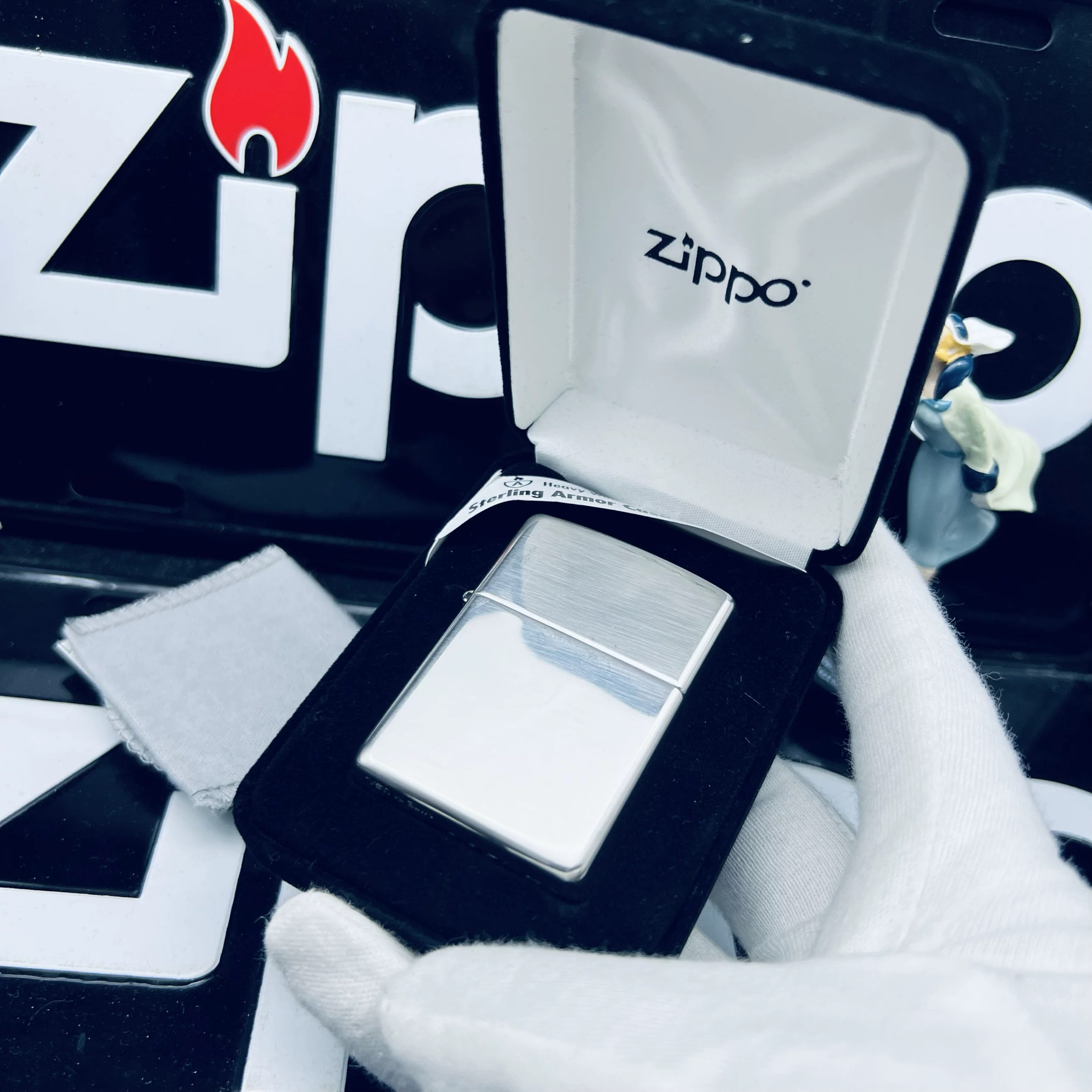 zippo打火机纯银盔甲机光板 纯银26 镜面拉丝煤油防风火机送男友