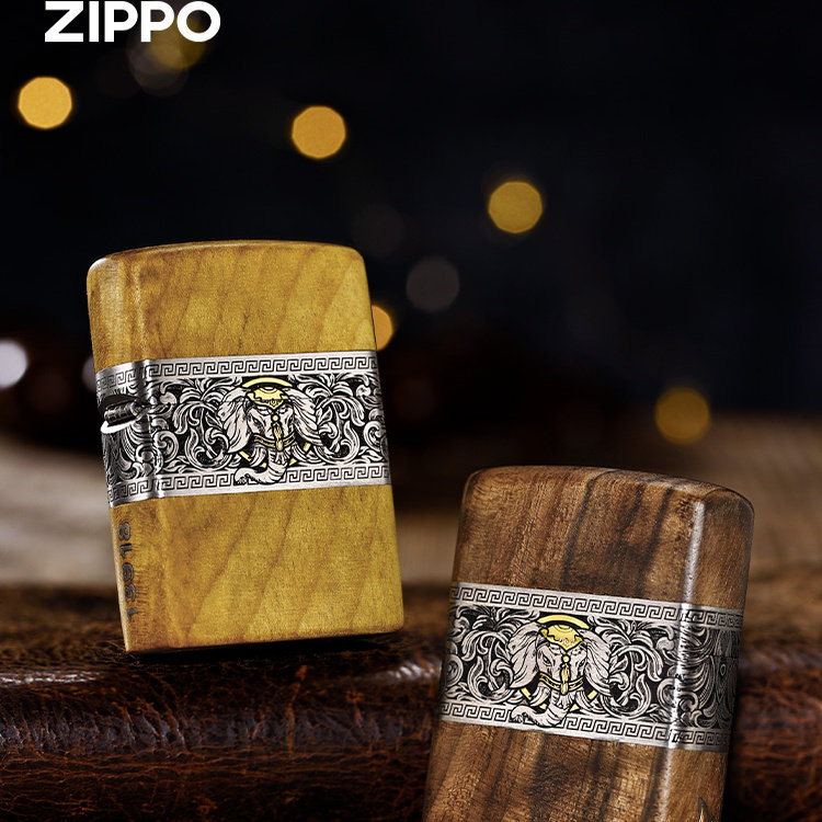 原装zippo正品打火机紫光檀金丝楠错金银钢环如意吉象收藏高端礼