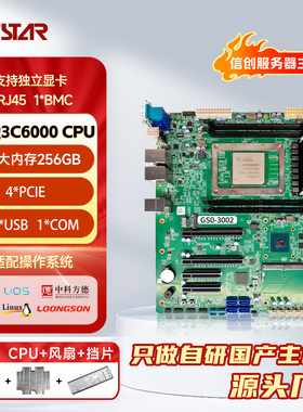 GITSTAR集特 国产龙芯3C6000+7A2000桥片服务器主板GS0-3002 主频2.2Ghz