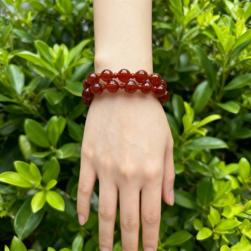 天然红玛瑙手链串珠手链红色条纹玛瑙手串闺蜜礼物,珠宝/钻石/翡翠,手饰,淘宝优惠券,粉丝福利购,淘宝优惠卷