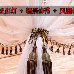防尘落地床幔15米18m床2022新款 1遮光床帘蚊帐公主风一体式 家用
