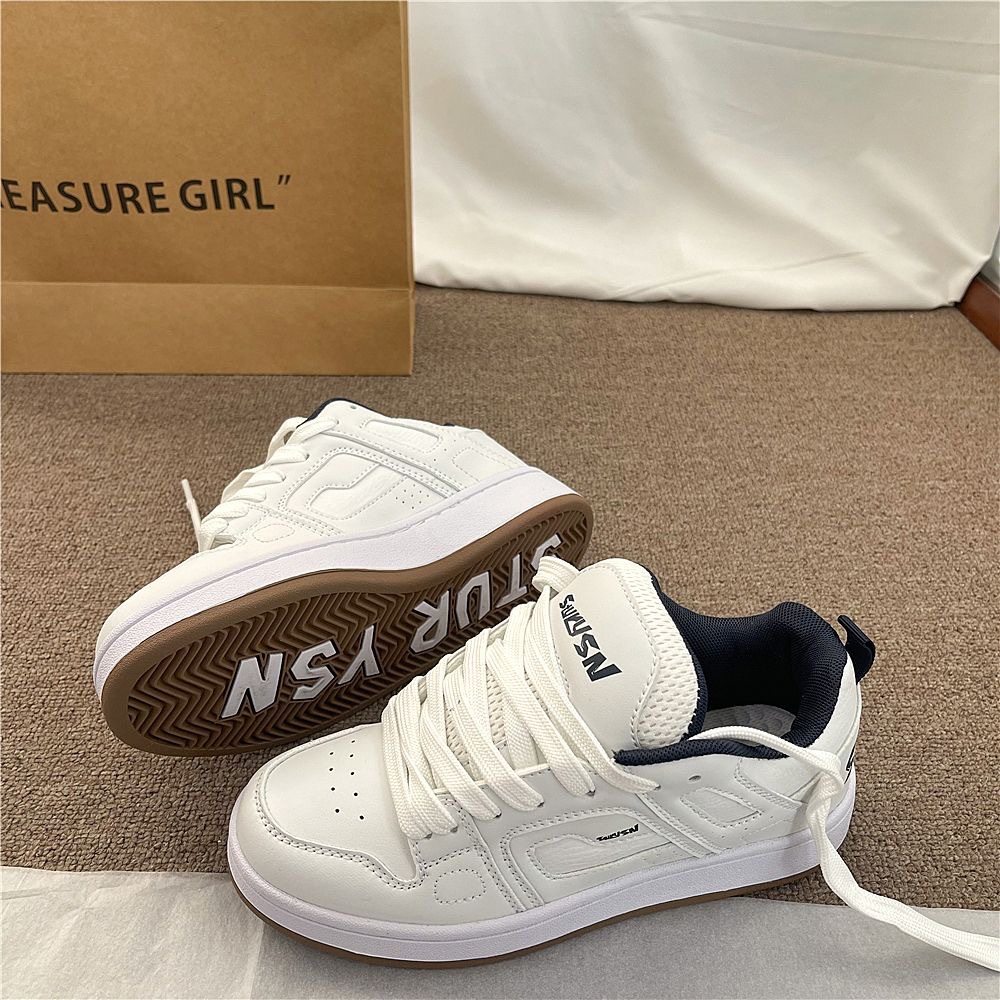 韩版时尚休闲小众复古美式潮流面包鞋女ins百搭学生厚底轻便板鞋