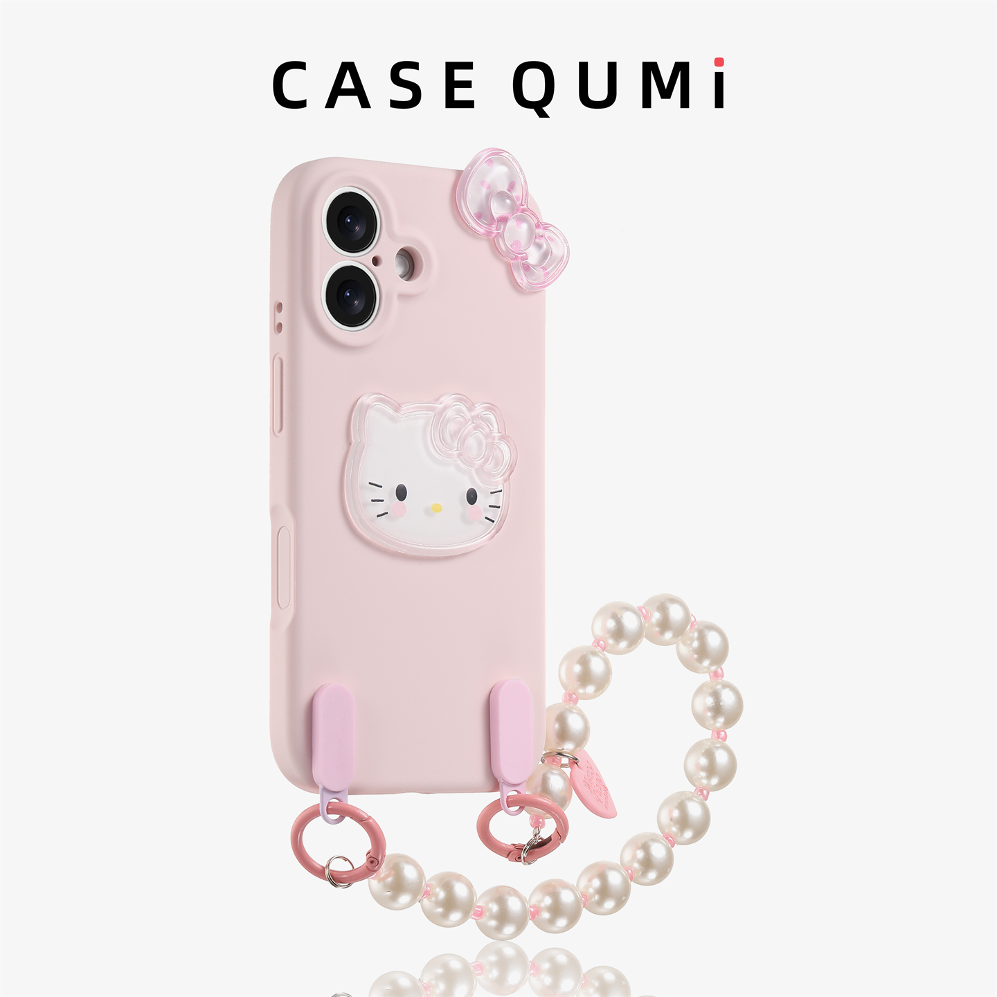 粉色液态粉结KT带链条适用苹果17手机壳新款iphone17套苹果17promax全包苹果16防摔苹果15硅胶14pro外壳13pro