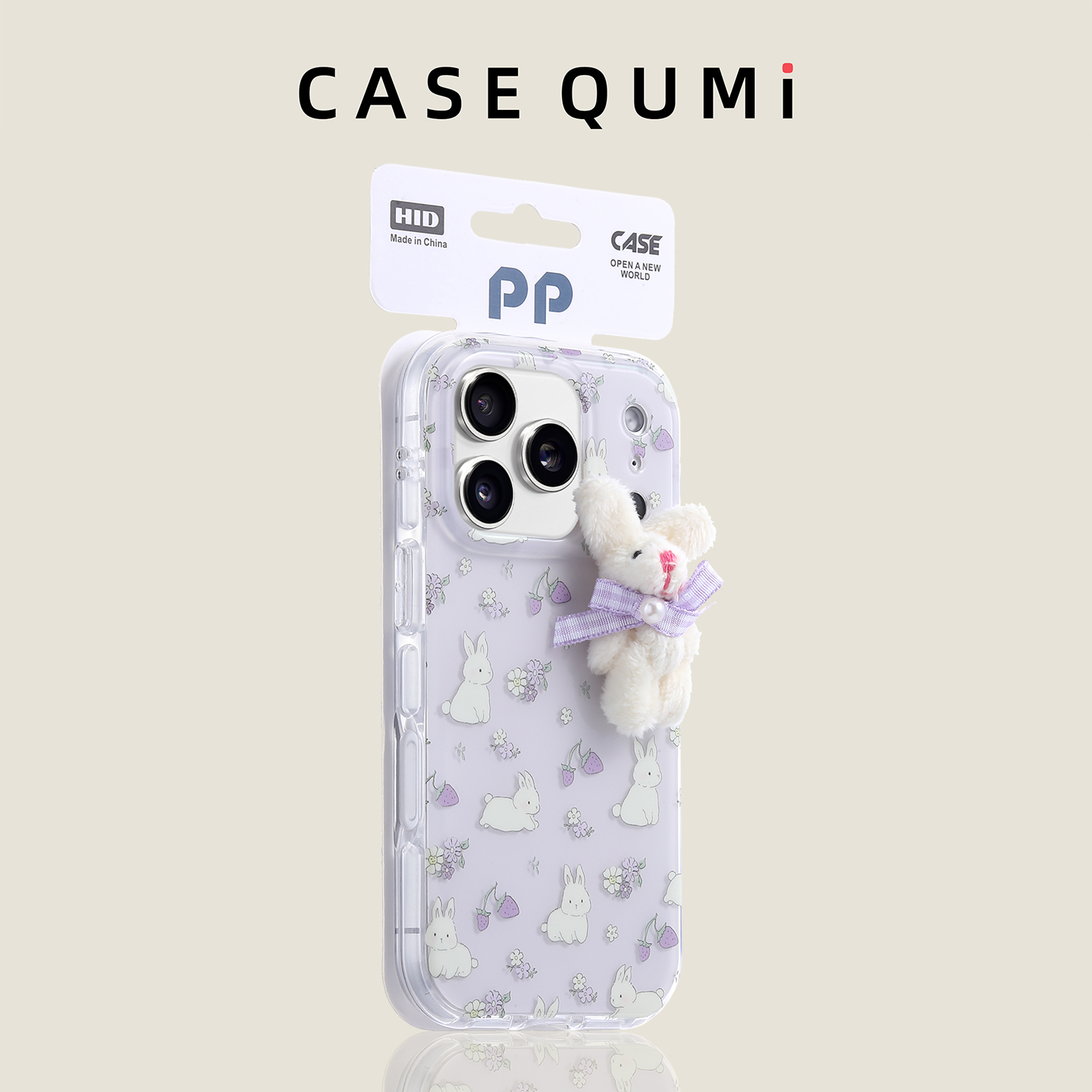 紫底满屏草莓毛绒兔子适用苹果17手机壳新款iphone17套苹果17promax全包17pro防摔苹果16硅胶15外壳14爆款13
