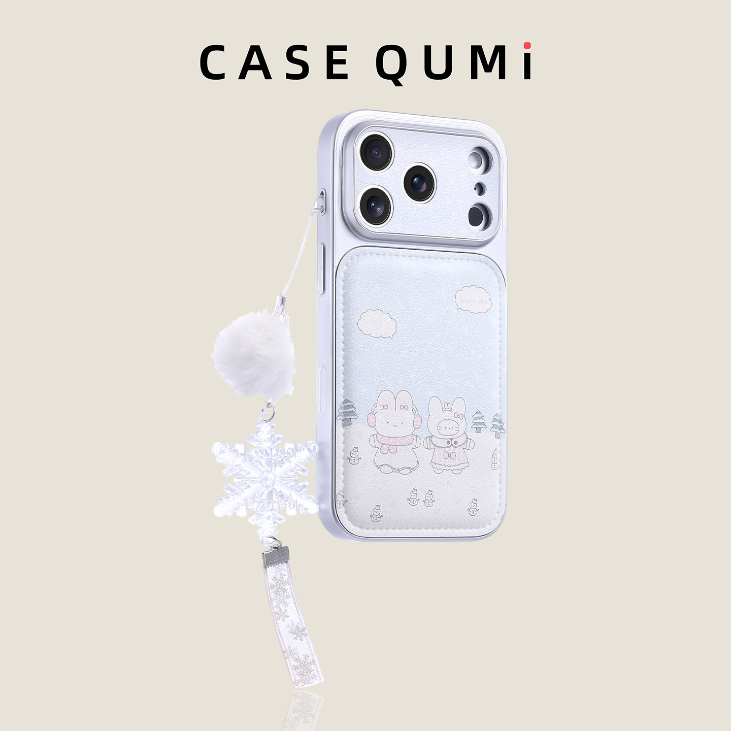 银框白皮纹兔子带挂件适用苹果17promax手机壳新款苹果17套iphone17全包苹果17pro防摔16硅胶15外壳14超火13,3C数码配件,手机保护套/壳,淘宝优惠券,粉丝福利购,淘宝优惠卷