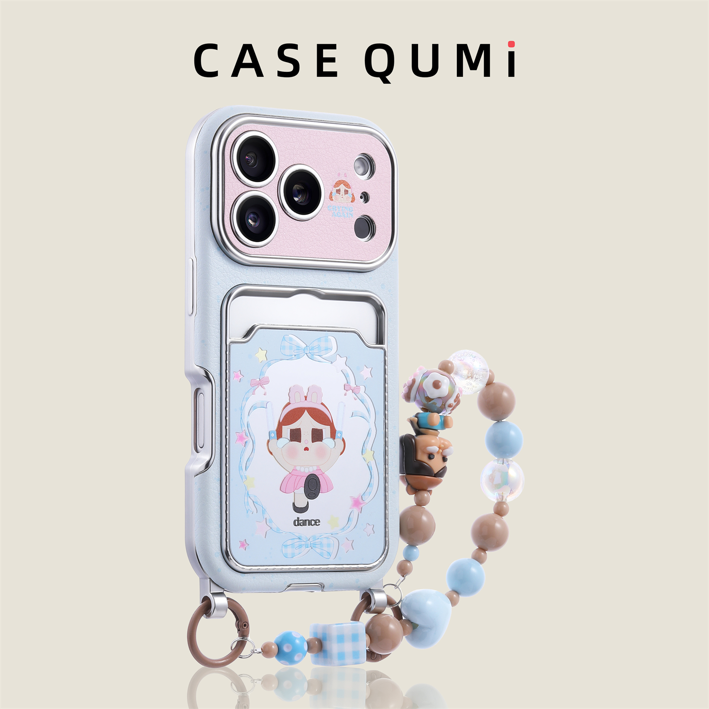 蓝皮质哭娃卡包带挂绳适用苹果17手机壳新款iphone17套苹果17promax全包17pro防摔苹果16硅胶15外壳14爆款13