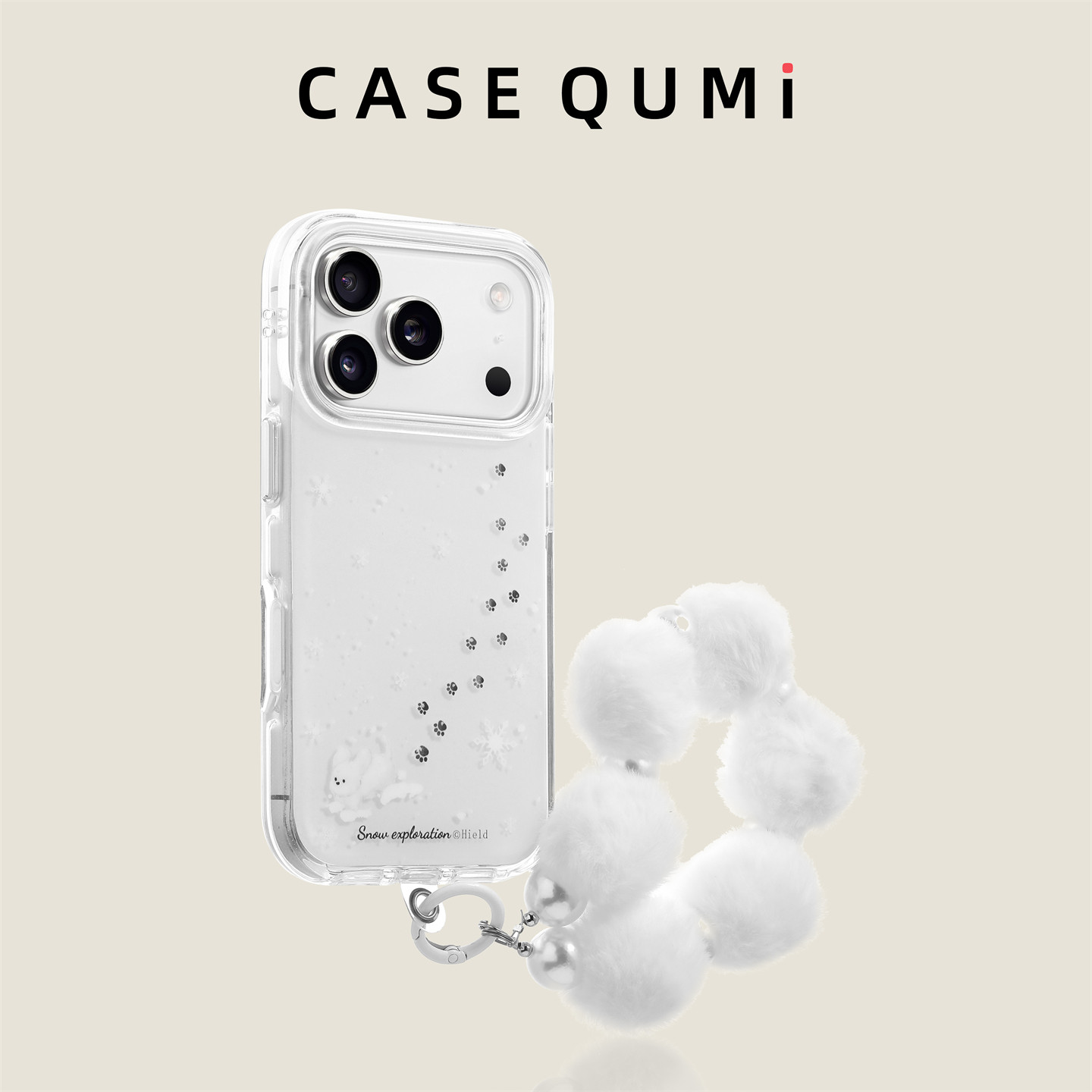 踏雪白狗黑脚印带挂绳适用苹果17手机壳新款iphone17套苹果17promax全包17pro防摔苹果16硅胶15外壳14超火13