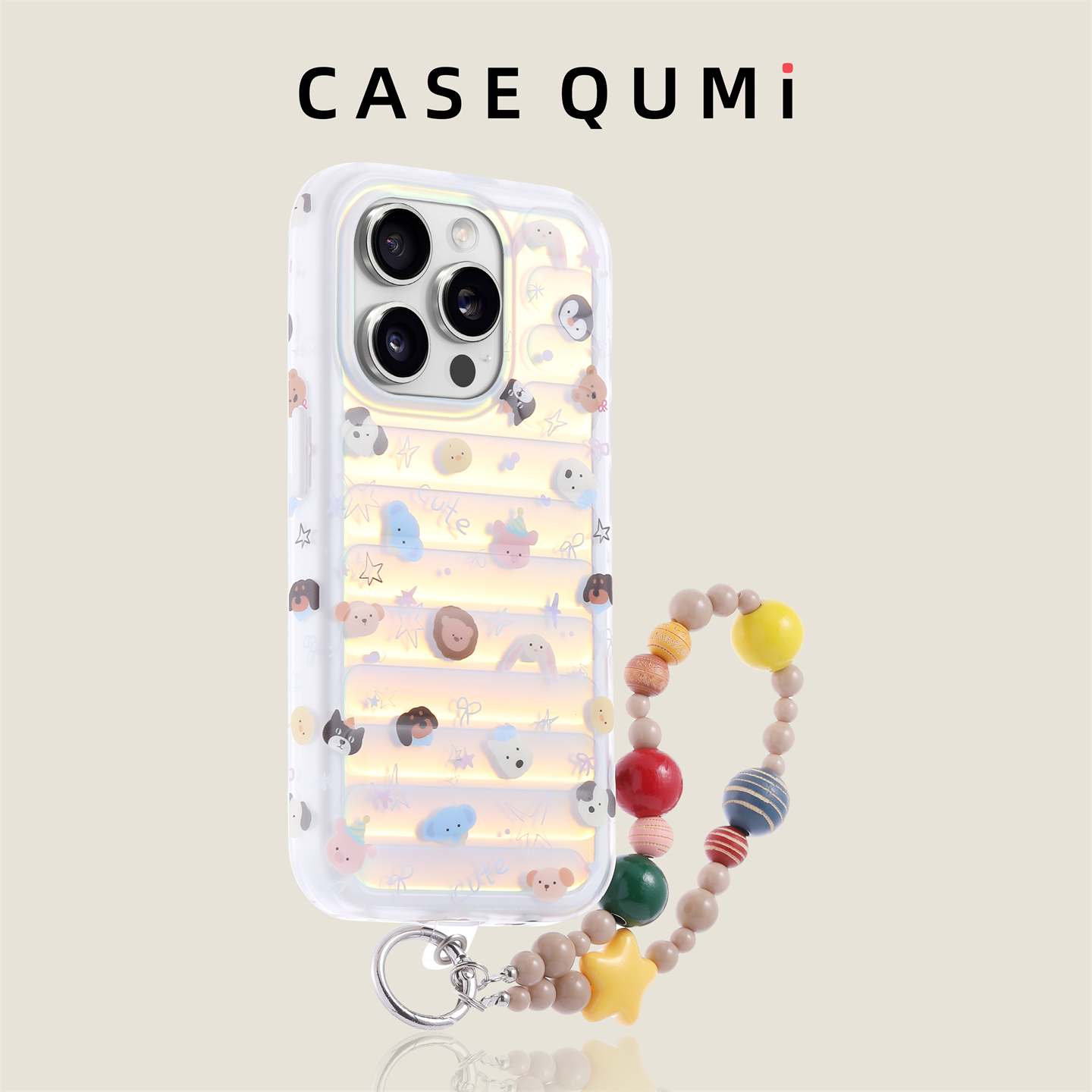 镭射彩绘动物头带挂绳适用苹果17手机壳新款iphone17套苹果17promax全包苹果16防摔苹果15硅胶14pro外壳13pro