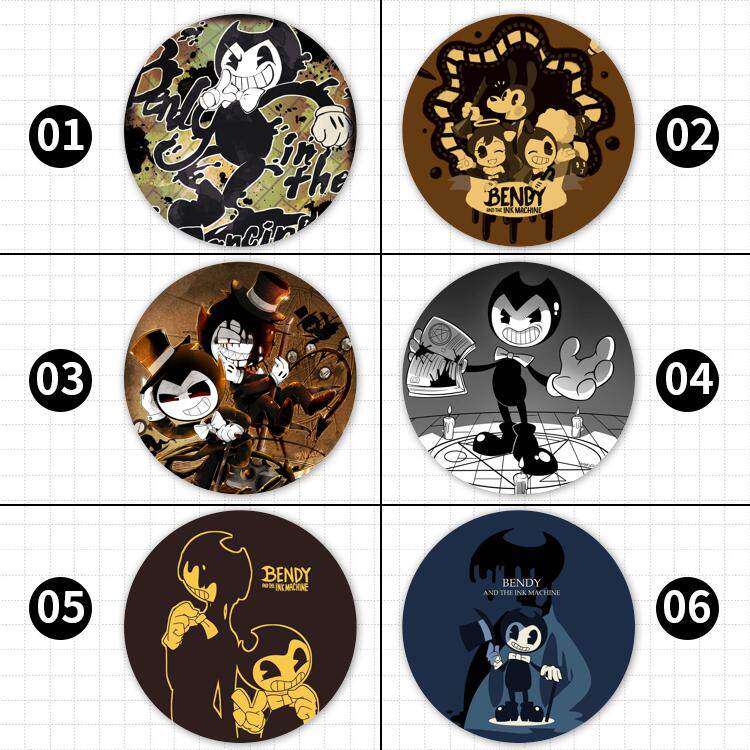 bendy and the ink machine班迪与油印机游戏周边胸章吧唧挂件