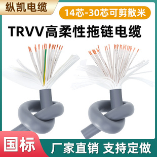 0.5平方 TRVV高柔性拖链电缆线14芯16芯20芯24芯25芯26芯30芯0.3