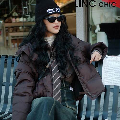 LINC金羽杰羽绒服专柜新款短款泡芙感羽绒服女Y24601243