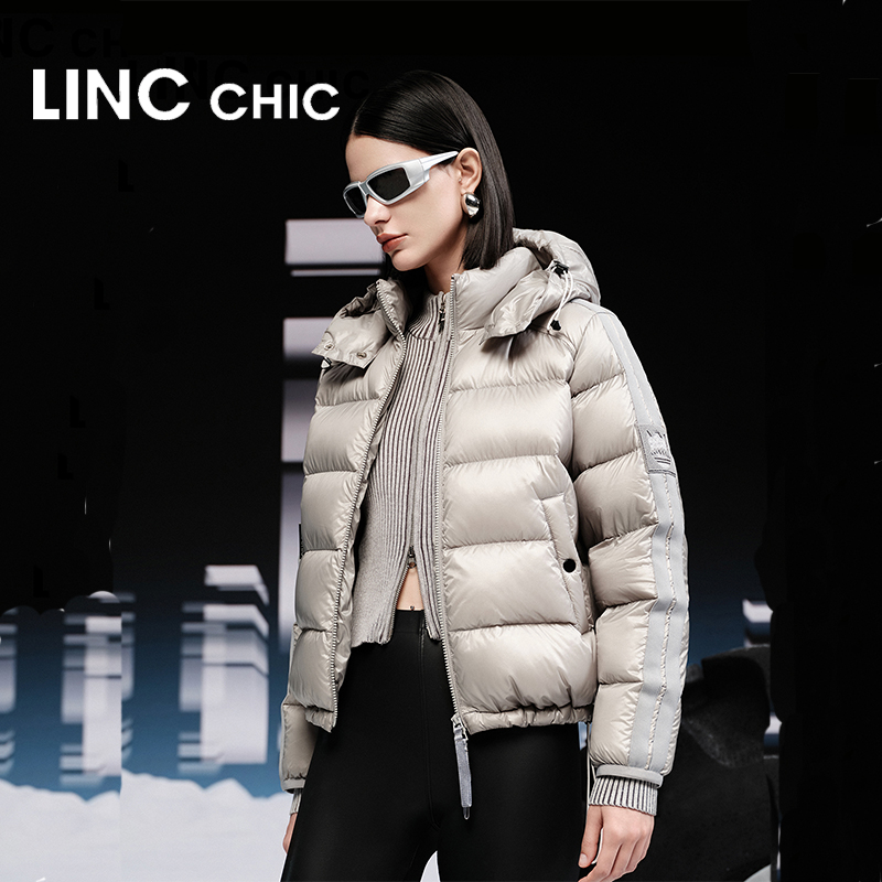 LINCCHIC金羽杰专柜秋冬酷彩超轻短款羽绒服Y23301057