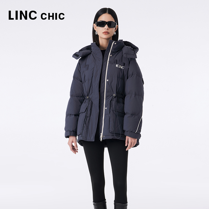 LINCCHIC金羽杰专柜秋冬新品时髦落肩收腰短款羽绒服女Y23602205