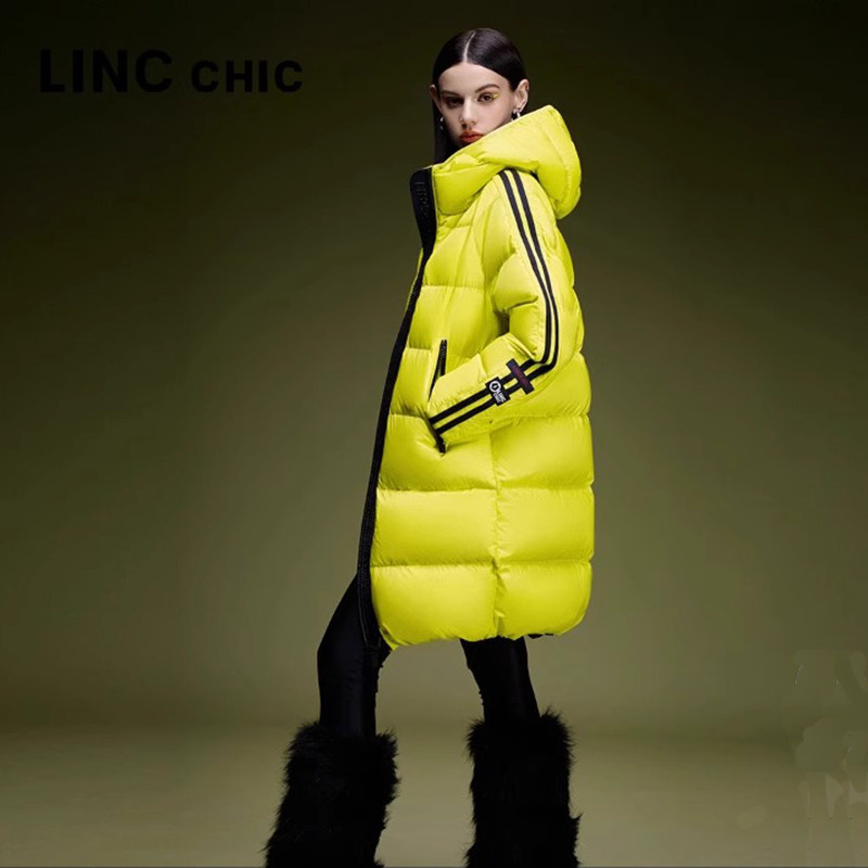 金羽杰冬新连帽动感中长款羽绒服