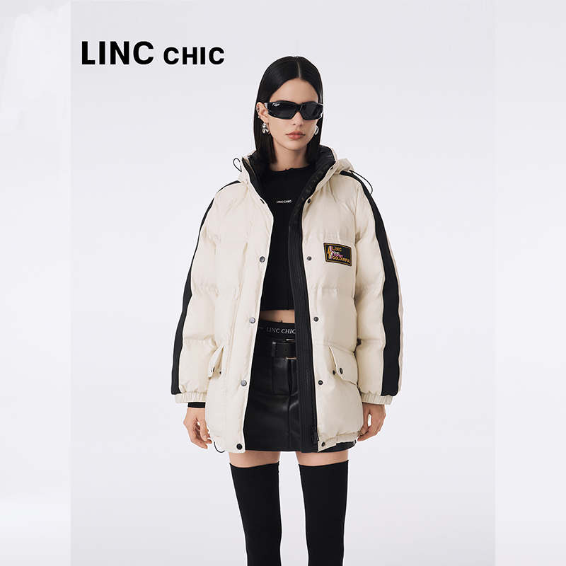 LINCCHIC金羽杰专柜冬新品功能性防雨雪中长款羽绒服女Y23603190