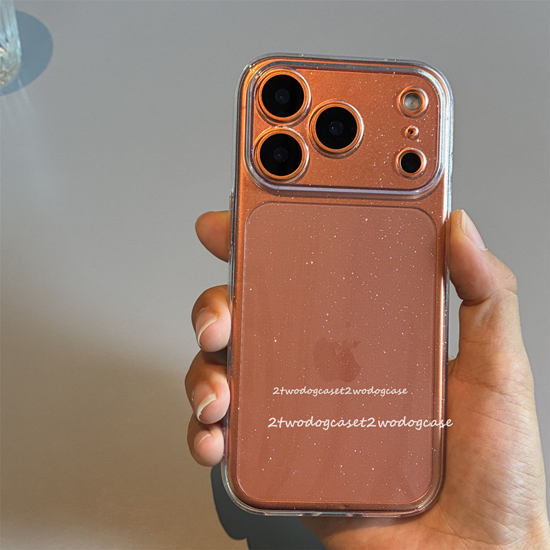 闪粉透明全包轻薄精孔摄像头适合diy贴纸17promax手机壳透明色基础闪闪手机壳17AIR16/15PRO百搭色保护壳