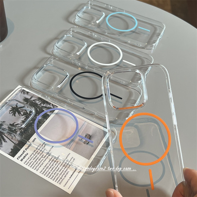 亮色光滑细圈超薄硬壳磁吸保护套