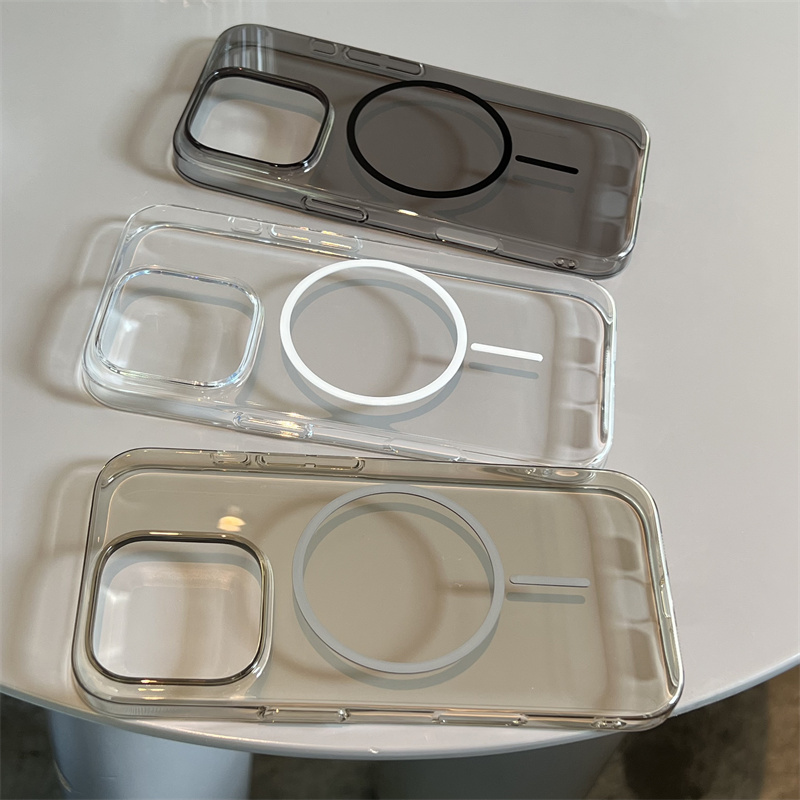 苹果16promax透明磁吸细圈硬壳