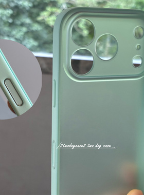 17Promax精孔全包磨砂绿色磁吸带拍照触控ai按钮新款厚实亚克力夏日清爽透绿简约手机壳17/17PRO白色手机百搭