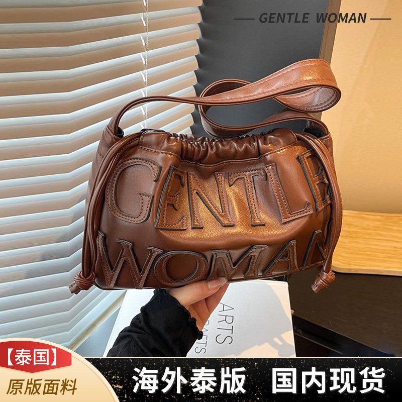 泰国GentleWoman字母PU单肩包高级感手提包皮包小众通勤女包包潮