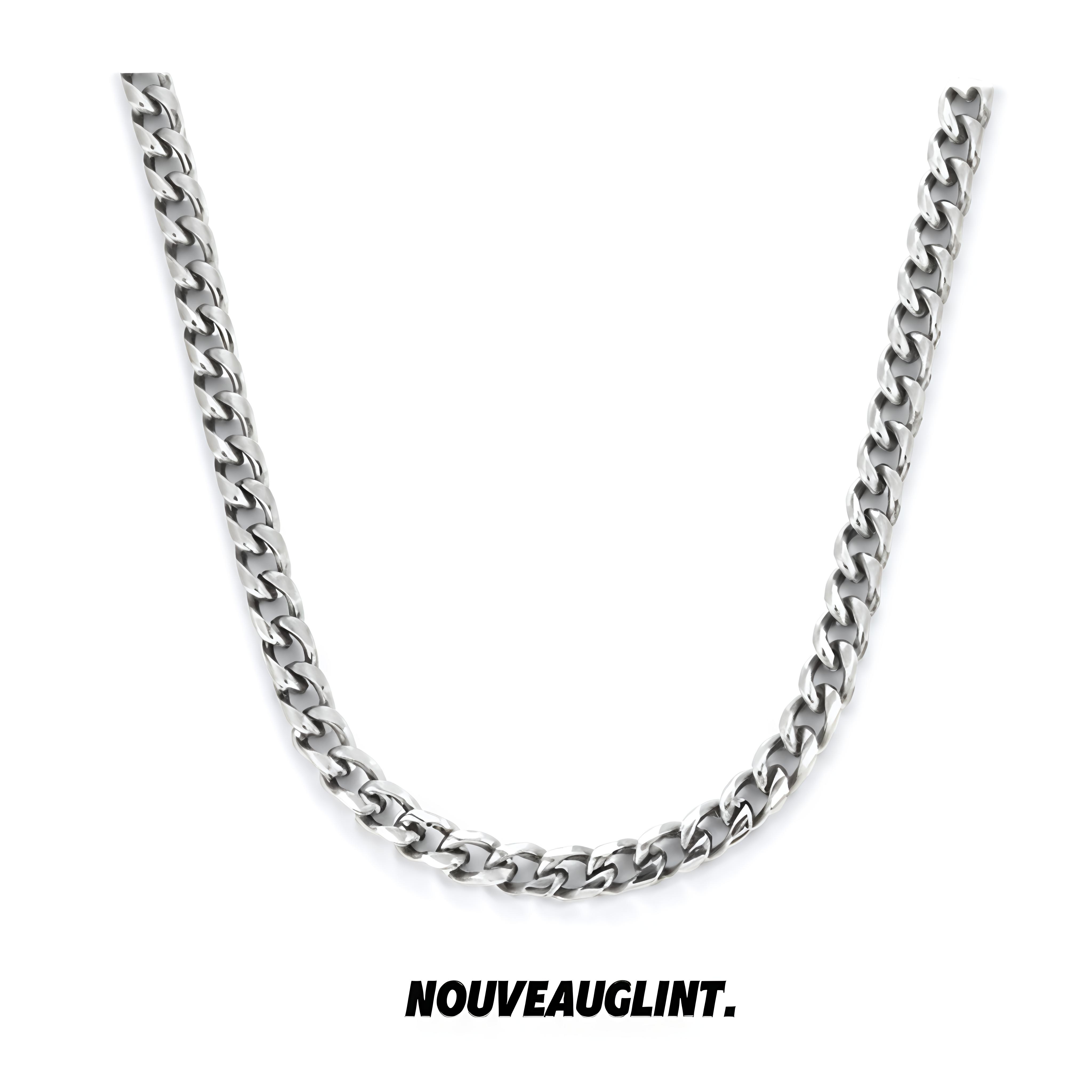 NG圆磨素链钛钢古巴链项链男款锁骨链女款长款配饰高级感轻奢小众