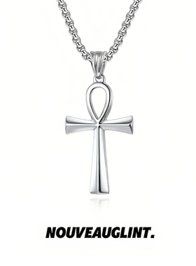 NG安卡十字架生命之符钛钢项链