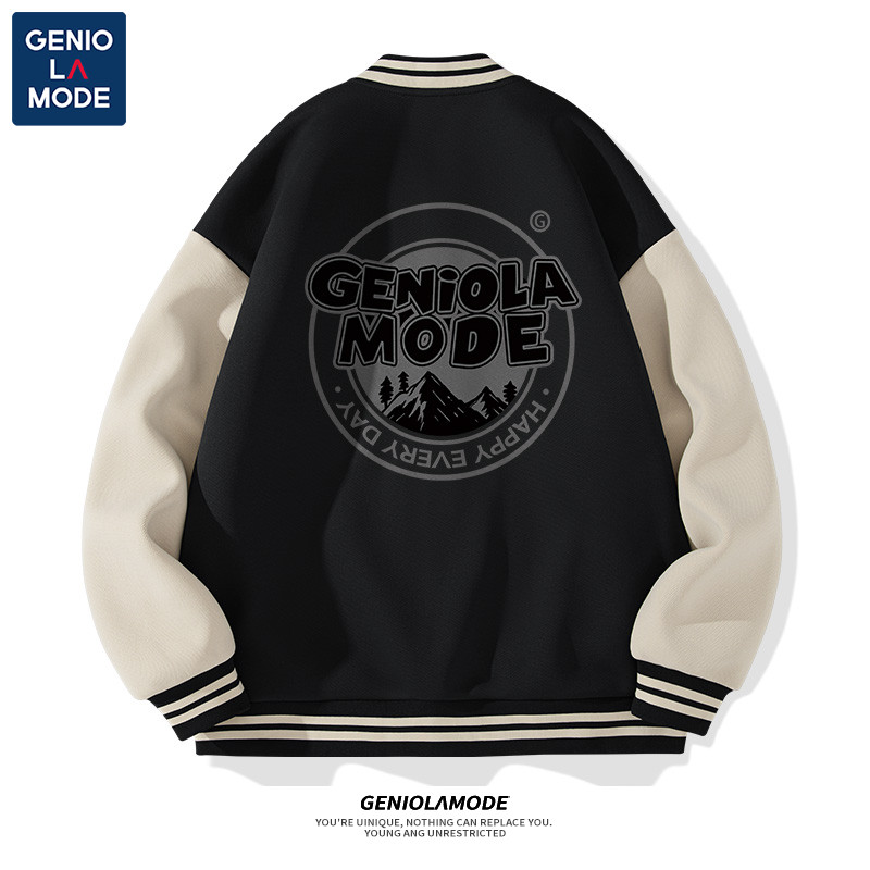 GENIOLAMODE美式vintage棒球服男款春秋季宽松休闲夹克初春外套男