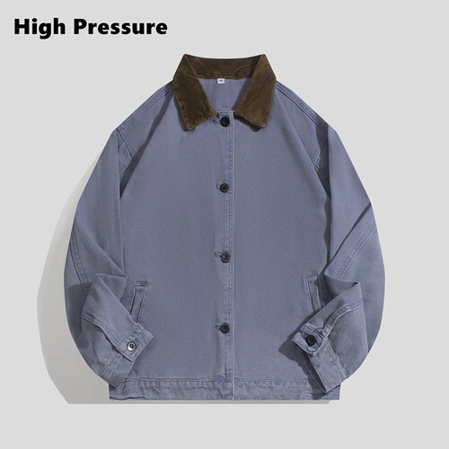 High Pressure美式复古vintage水洗做旧工装夹克男女巴恩风