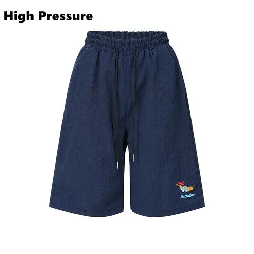 High Pressure腊肠狗刺绣五分休闲裤男女夏季薄款速干运动短裤