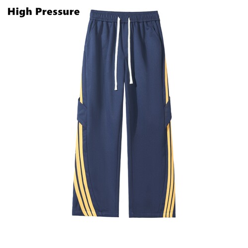 High Pressure美式三条杠运动卫裤男春秋季新款宽松直筒裤子