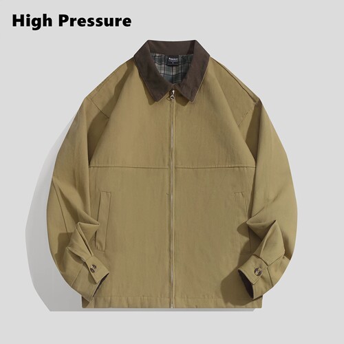High Pressure美式复古底特律工装夹克秋cleanfit翻领巴恩风外套