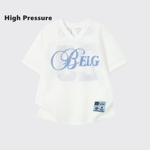 High Pressure美式网眼短袖T恤男女镂空凉感透气休闲运动罩衫球衣