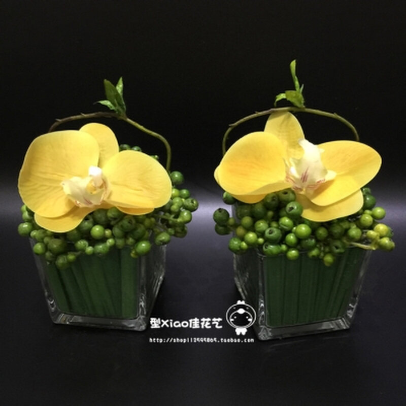 新款小台花绢花摆设,样板房家居客厅清新淡雅插花小花插花,雅致