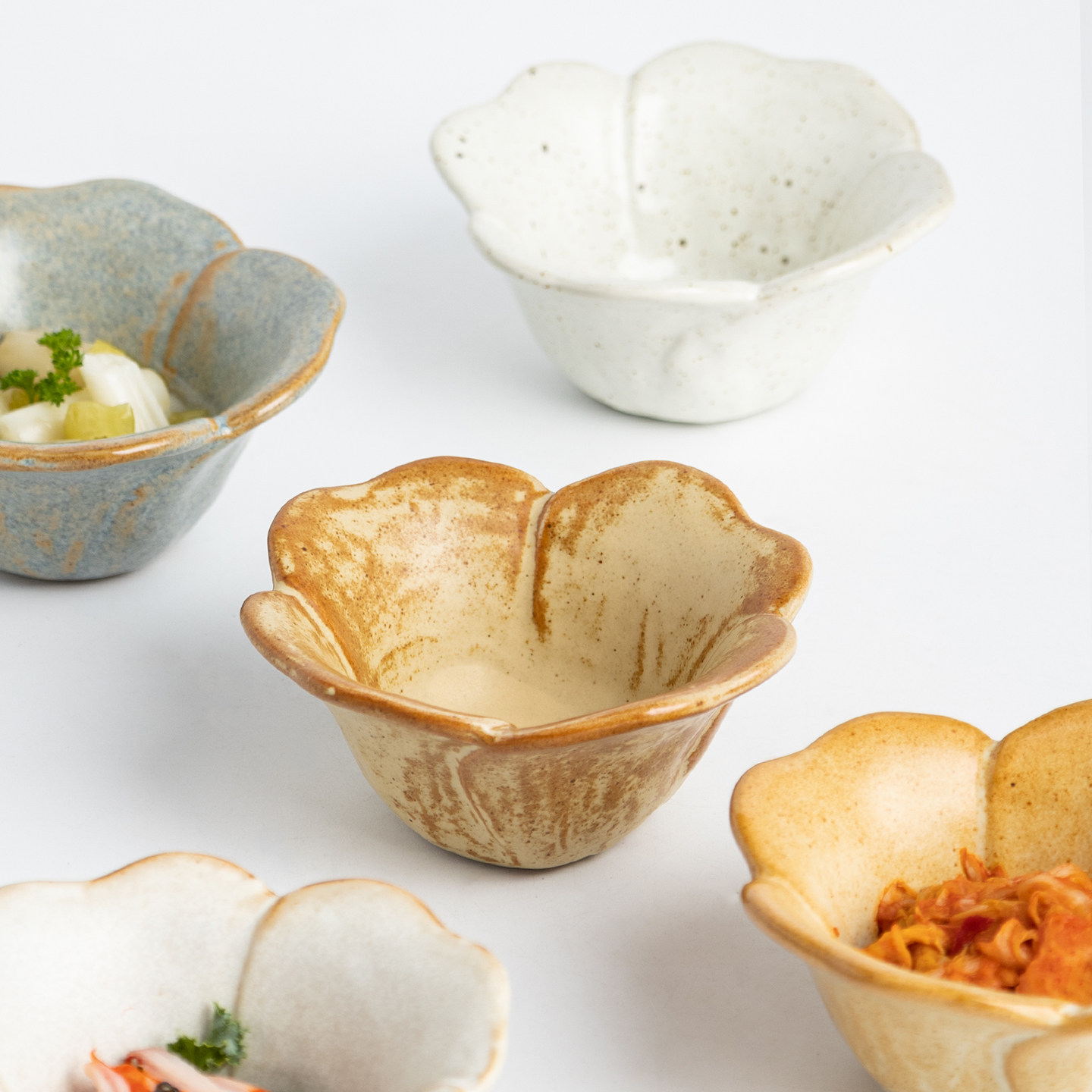 日式蘸料小碟陶瓷花瓣碟子家用调料碟创意冷菜碟酱料碗复古餐具